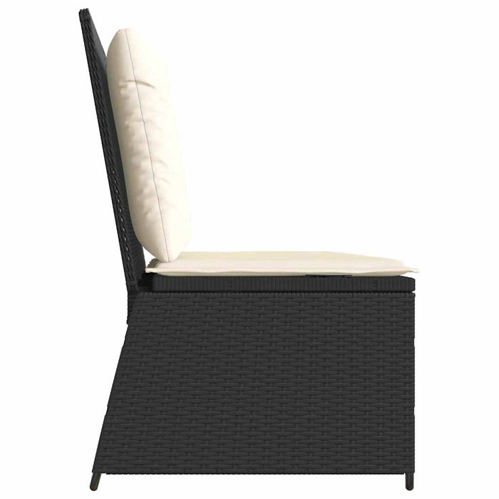 Bancă de grădină cu pernă Negru Rattan poli - WALTI WALTI