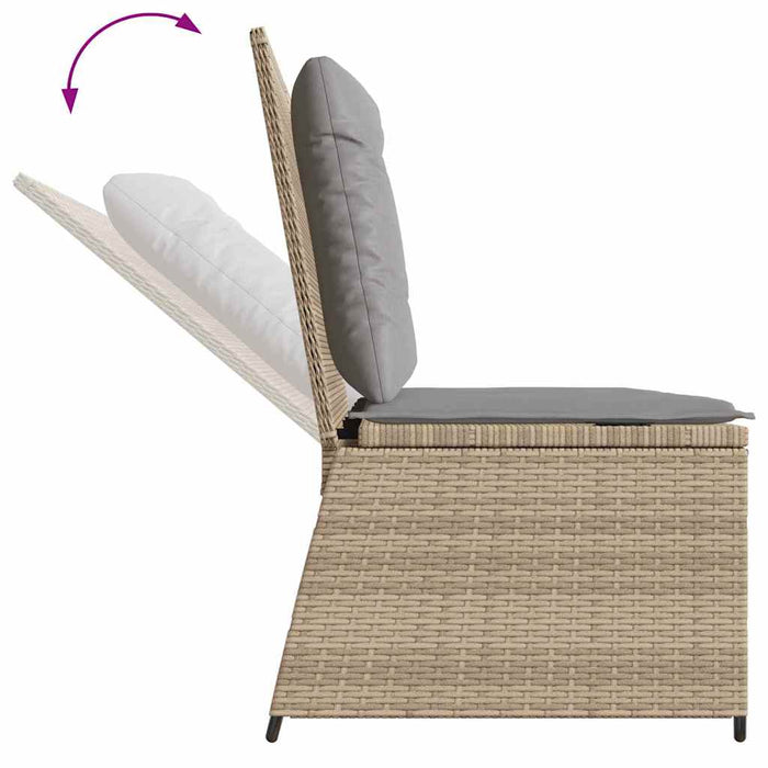 Bancă de grădină cu pernă Bej Rattan poli - WALTI WALTI