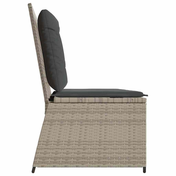 Bancă de grădină cu pernă Gri deschis Rattan poli - WALTI WALTI
