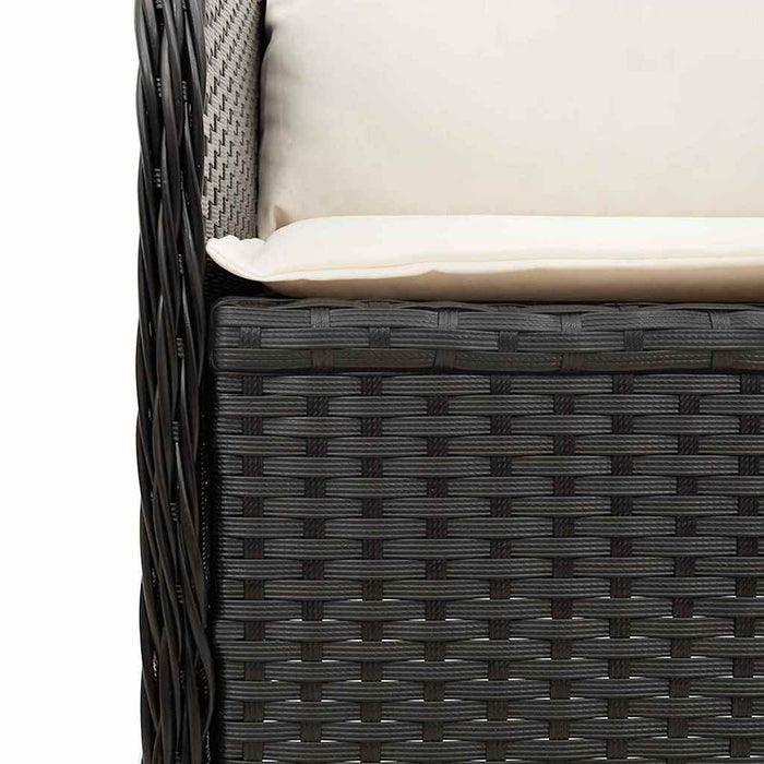 Bancă de grădină 2 pcs Negru poliratan WALTI