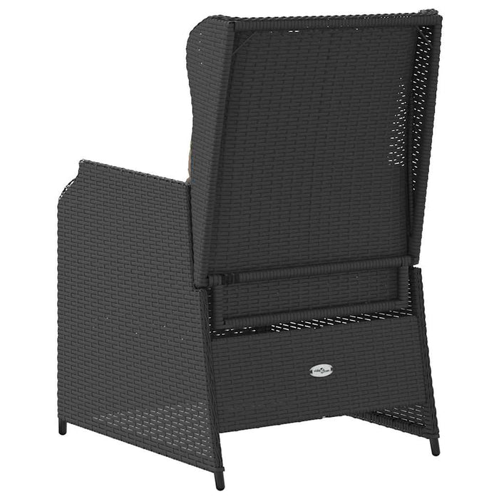 Bancă de grădină 2 pcs Negru poliratan WALTI