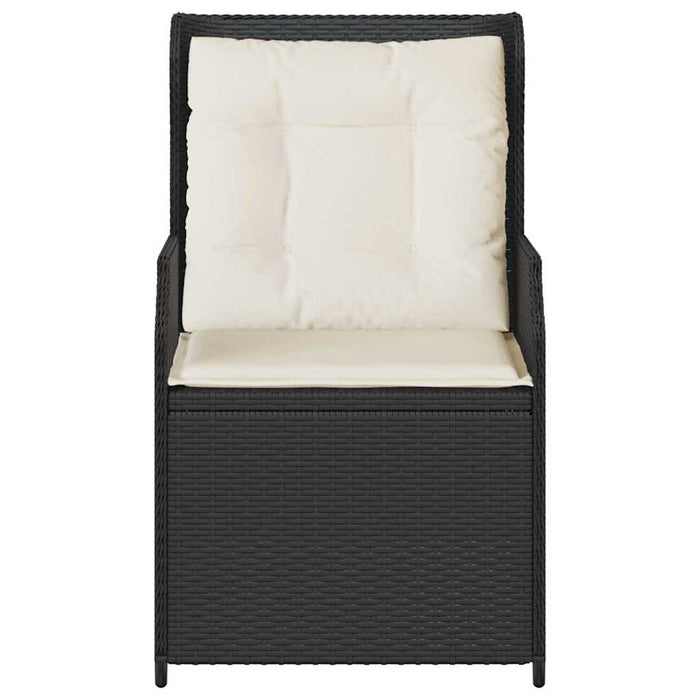 Bancă de grădină 2 pcs Negru poliratan WALTI