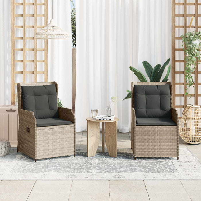 Bancă de grădină 2 pcs Gri deschis poliratan - WALTI WALTI