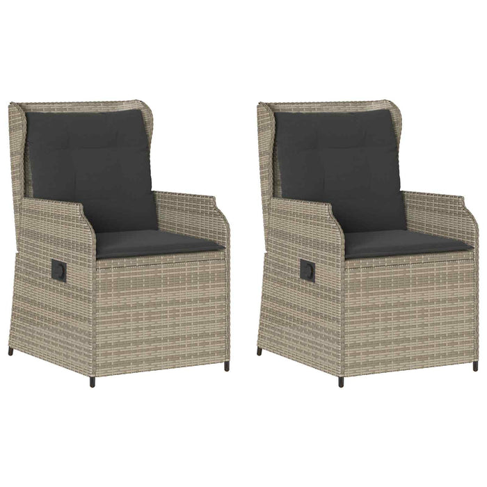 Bancă de grădină 2 pcs Gri deschis poliratan - WALTI WALTI