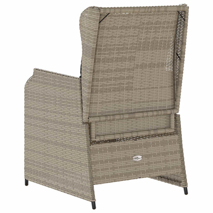 Bancă de grădină 2 pcs Gri deschis poliratan - WALTI WALTI