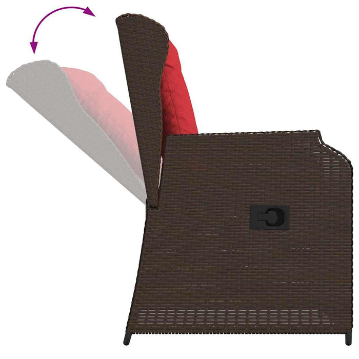 Bancă de grădină 2 pcs Maro poliratan - WALTI WALTI
