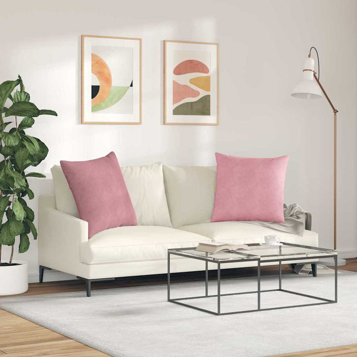 Perne pentru canapea 2 pcs Roz 80 x 80 cm Țesătură din corduroy - WALTI WALTI