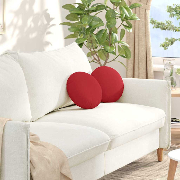 Perne de Șezut 2 pcs Roșu Ø30 x 13 cm țesătură - WALTI WALTI