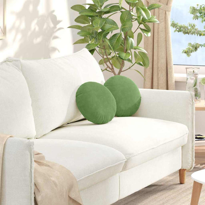 Perne de Șezut 2 pcs Verde deschis Ø 40 x 13 cm Catifea - WALTI WALTI