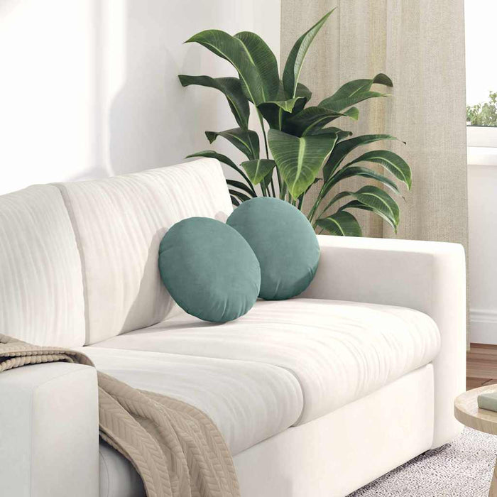 Perne de Șezut 2 pcs Verde Mării Ø 40 x 13 cm Catifea - WALTI WALTI