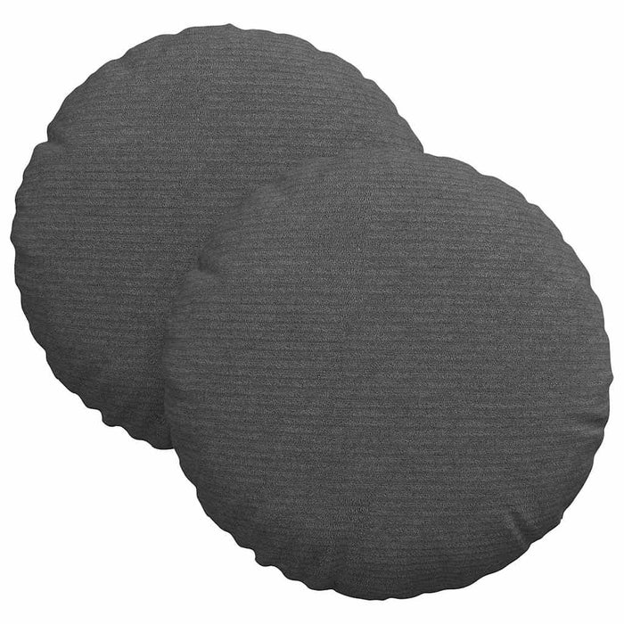 Perne de Șezut 2 pcs Gri închis Ø 30 cm Țesătură din corduroy - WALTI WALTI