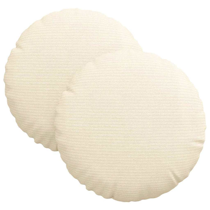 Perne de Șezut 2 pcs Crem Ø 30 cm Țesătură din corduroy - WALTI WALTI