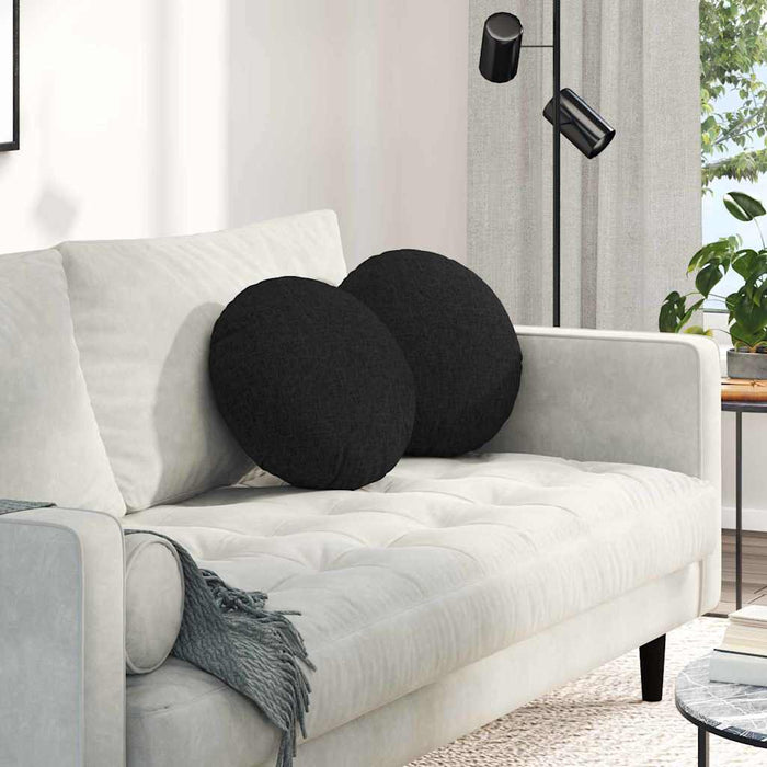Perne de Șezut 2 pcs Negru Ø40 x 13 cm țesătură - WALTI WALTI