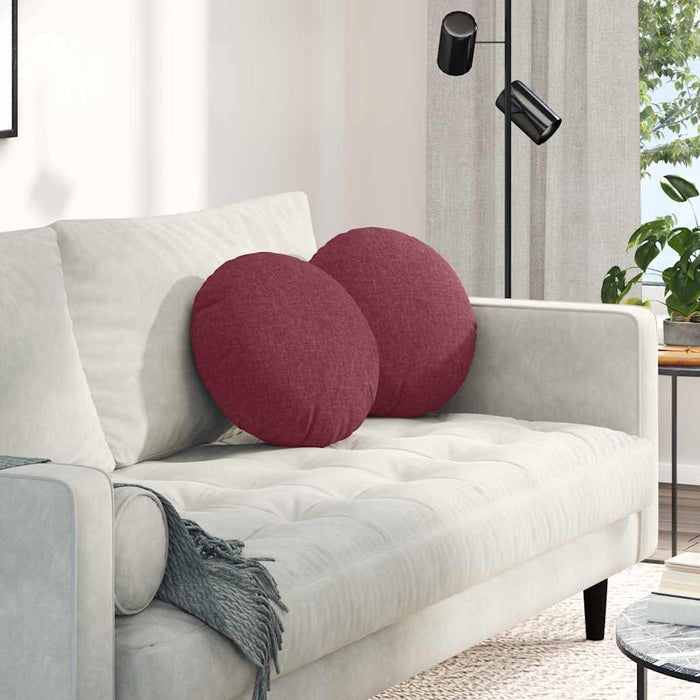 Perne de Șezut 2 pcs Roșu Vin Ø40 x 13 cm țesătură - WALTI WALTI