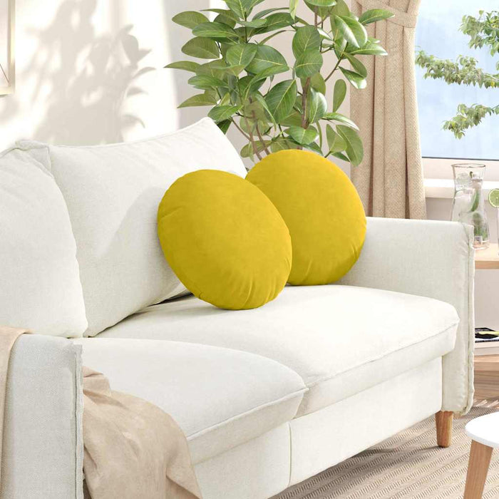 Perne de Șezut 2 pcs Galben Ø 40 x 13 cm Catifea - WALTI WALTI