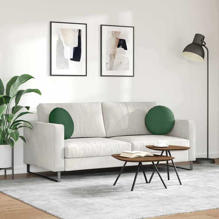 Perne de Șezut 2 pcs Verde închis Ø 40 cm Țesătură din corduroy - WALTI WALTI