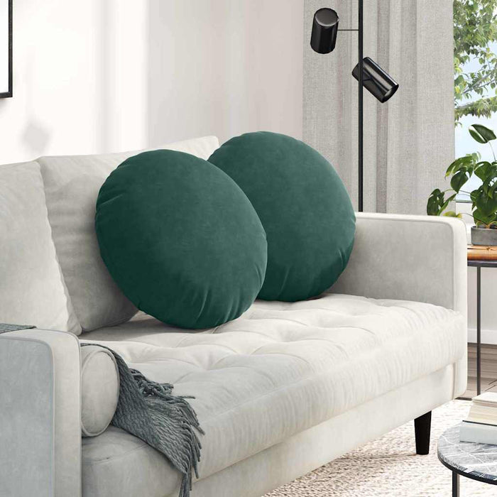 Perne de Șezut 2 pcs Verde închis Ø 40 x 13 cm Catifea - WALTI WALTI
