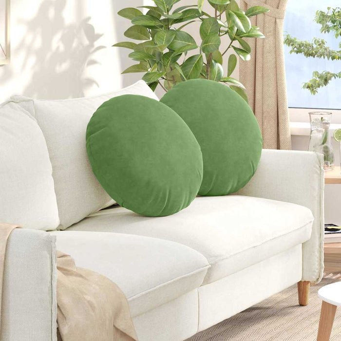 Perne de Șezut 2 pcs Verde deschis Ø 40 x 13 cm Catifea - WALTI WALTI