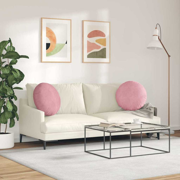 Perne de Șezut 2 pcs Roz Ø 40 x 13 cm Catifea - WALTI WALTI