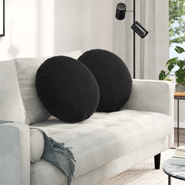 Perne de Șezut 2 pcs Negru Ø 40 x 13 cm Catifea - WALTI WALTI