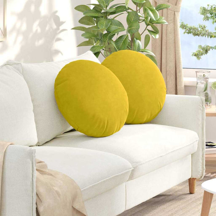 Perne de Șezut 2 pcs Galben Ø 40 x 13 cm Catifea - WALTI WALTI