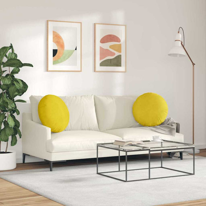 Perne de Șezut 2 pcs Galben Ø 40 x 13 cm Catifea - WALTI WALTI