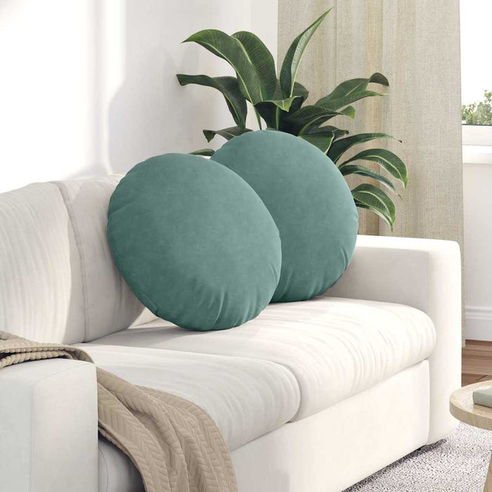 Perne de Șezut 2 pcs Verde Mării Ø 40 x 13 cm Catifea - WALTI WALTI