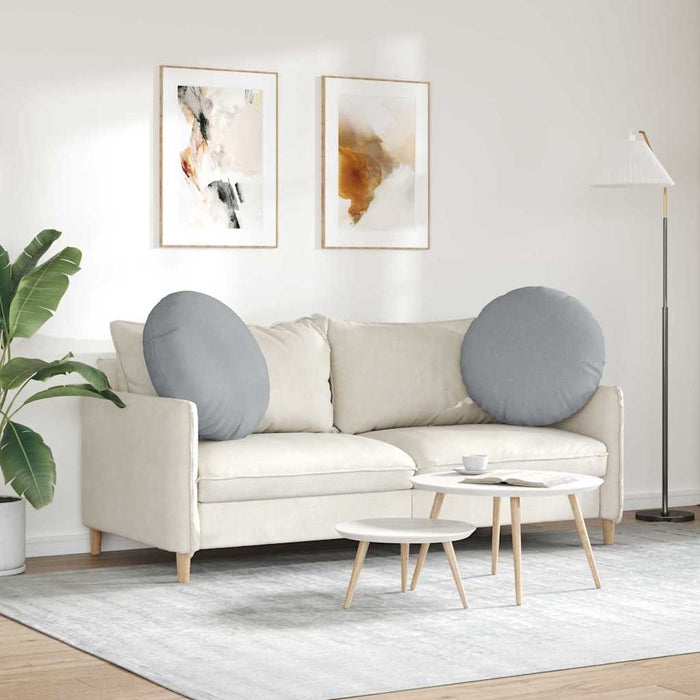Perne de Șezut 2 pcs Gri deschis Ø60 x 21 cm țesătură - WALTI WALTI