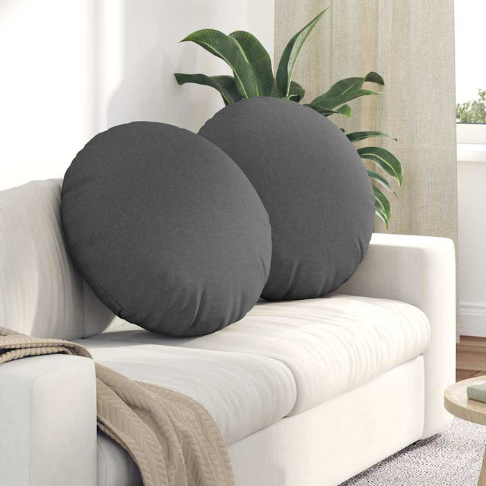 Perne de Șezut 2 pcs Gri închis Ø60 x 21 cm țesătură - WALTI WALTI