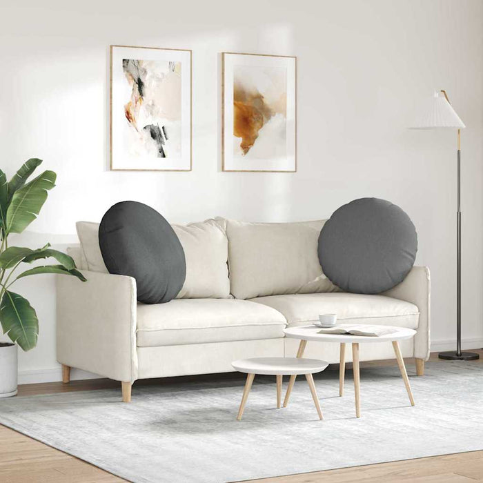Perne de Șezut 2 pcs Gri închis Ø60 x 21 cm țesătură - WALTI WALTI