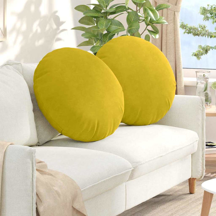 Perne de Șezut 2 pcs Galben Ø 40 x 13 cm Catifea - WALTI WALTI