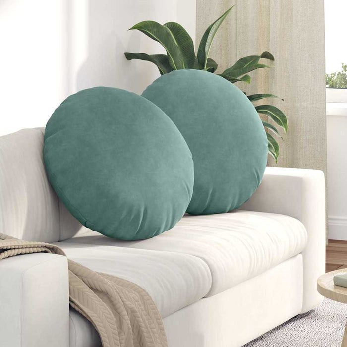 Perne de Șezut 2 pcs Verde Mării Ø 40 x 13 cm Catifea - WALTI WALTI