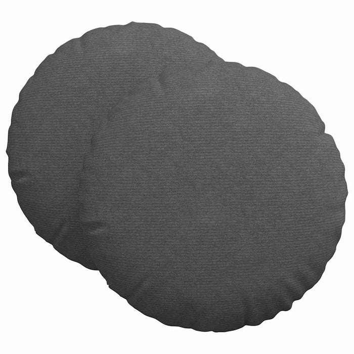 Perne de Șezut 2 pcs Gri închis Ø 60 cm Țesătură din corduroy - WALTI WALTI