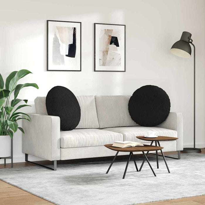 Perne de Șezut 2 pcs Negru Ø80 x 29 cm țesătură - WALTI WALTI