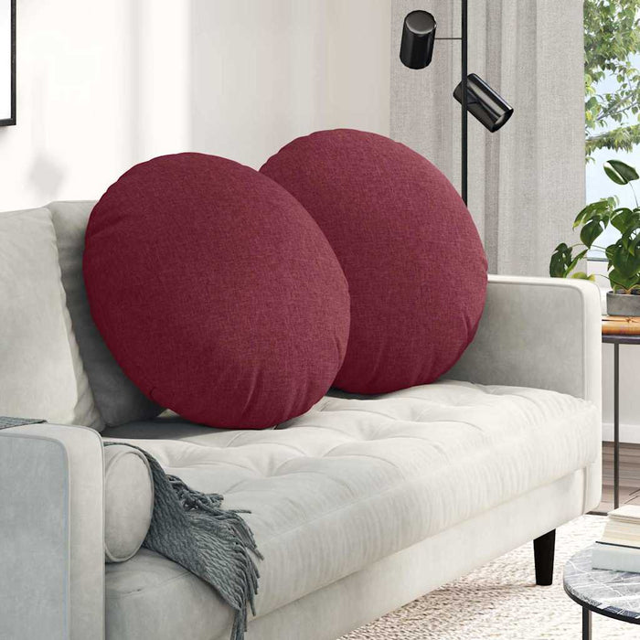 Perne de Șezut 2 pcs Roșu Vin Ø80 x 29 cm țesătură - WALTI WALTI