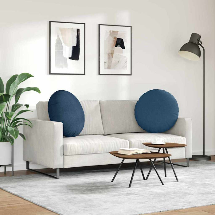 Perne de Șezut 2 pcs albastru Ø80 x 29 cm țesătură - WALTI WALTI