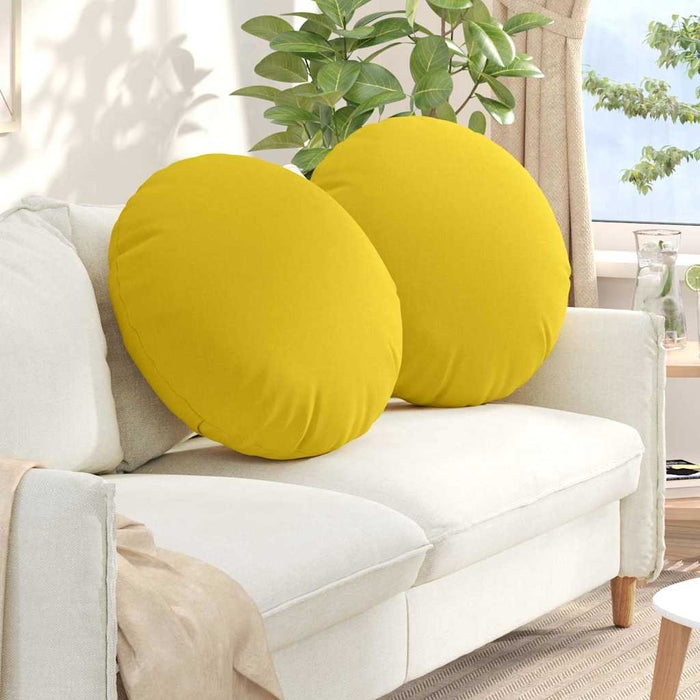 Perne de Șezut 2 pcs Galben Deschis Ø80 x 29 cm țesătură - WALTI WALTI
