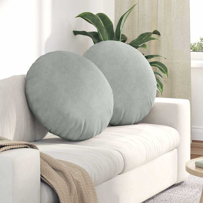Perne de Șezut 2 pcs Gri deschis Ø 40 x 13 cm Catifea - WALTI WALTI