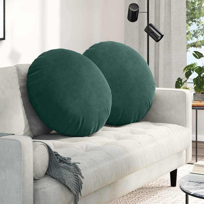 Perne de Șezut 2 pcs Verde închis Ø 80 x 29 cm Catifea - WALTI WALTI