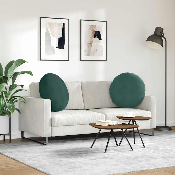 Perne de Șezut 2 pcs Verde închis Ø 80 x 29 cm Catifea - WALTI WALTI