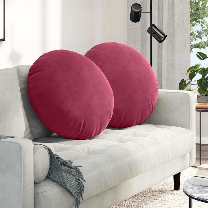 Perne de Șezut 2 pcs Roșu Vin Ø 80 x 29 cm Catifea - WALTI WALTI