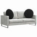 Perne de Șezut 2 pcs Negru Ø 80 x 29 cm Catifea - WALTI WALTI