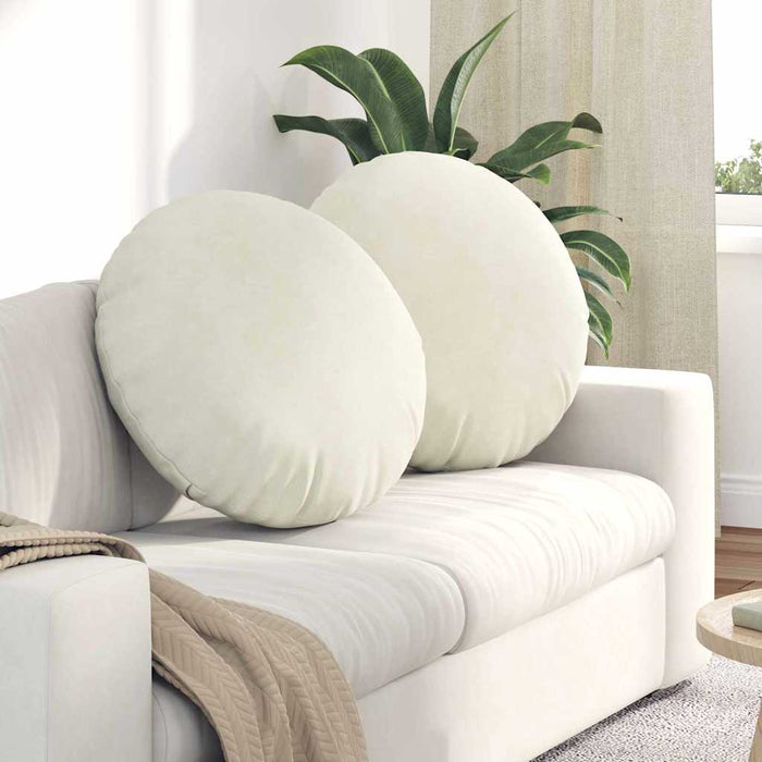 Perne de Șezut 2 pcs Crem Ø 80 x 29 cm Catifea - WALTI WALTI