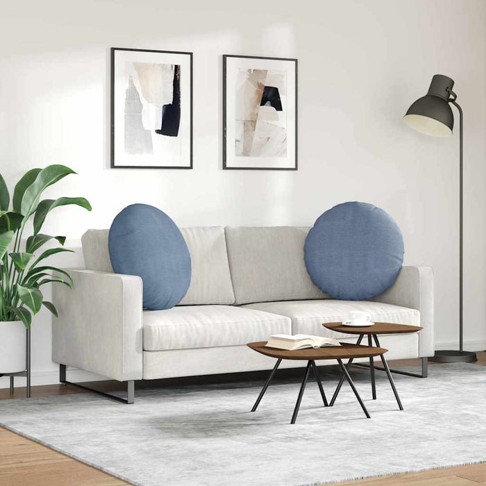 Perne de Șezut 2 pcs albastru Ø 80 cm Țesătură din corduroy - WALTI WALTI