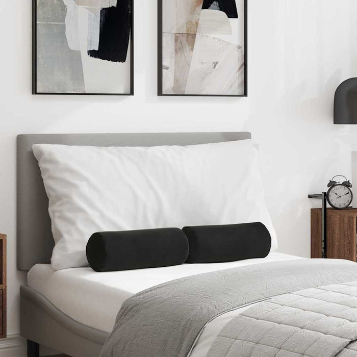 Perne Bolster 2 pcs Negru Ø 15 x 40 cm Țesătură din corduroy - WALTI WALTI