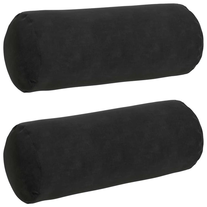 Perne Bolster 2 pcs Negru Ø 15 x 40 cm Țesătură din corduroy - WALTI WALTI