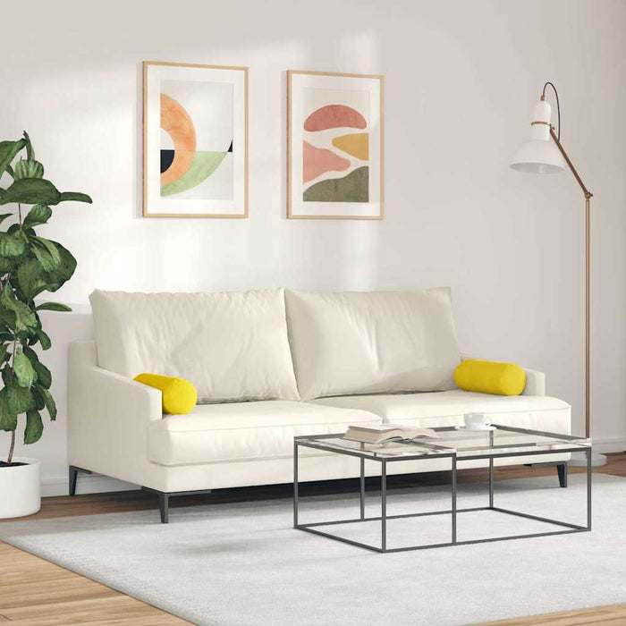 Perne Bolster 2 pcs Galben Ø 15 x 40 cm Țesătură din corduroy - WALTI WALTI