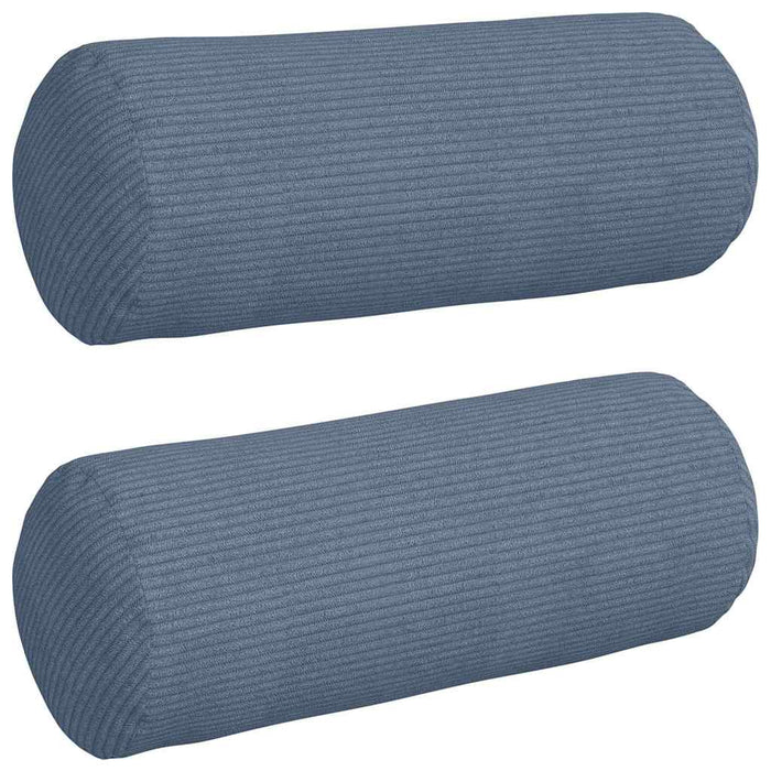 Perne Bolster 2 pcs albastru Ø 15 x 40 cm Țesătură din corduroy - WALTI WALTI
