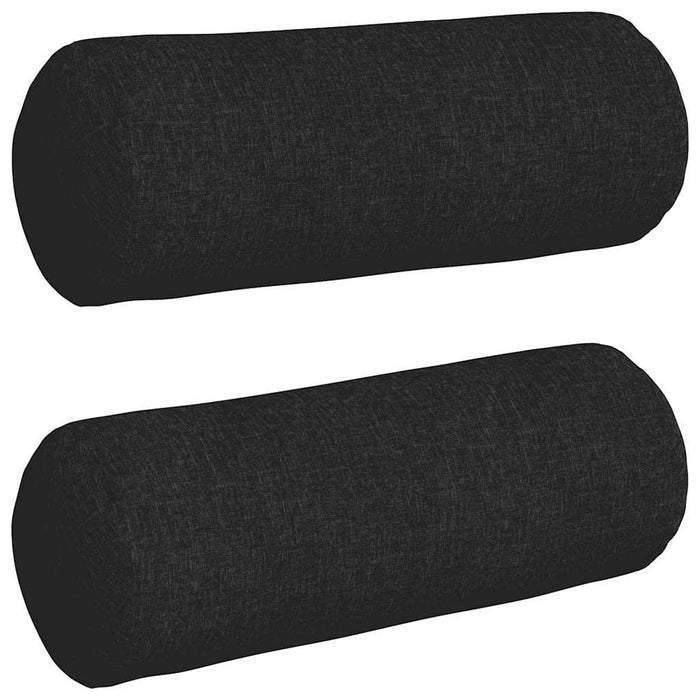 Perne Bolster 2 pcs Negru Ø 25 x 70 cm țesătură - WALTI WALTI