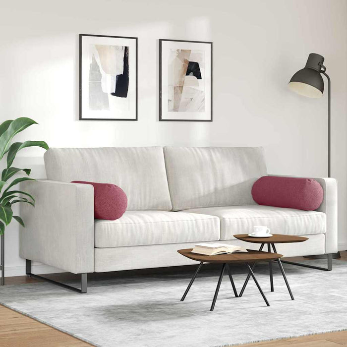 Perne Bolster 2 pcs Roșu Vin Ø 25 x 70 cm țesătură - WALTI WALTI